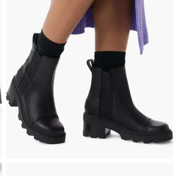 Sorel NEW NWT Womens Black Leather Chelsea Joan Now Boots Booties Waterproof - Picture 3 of 8